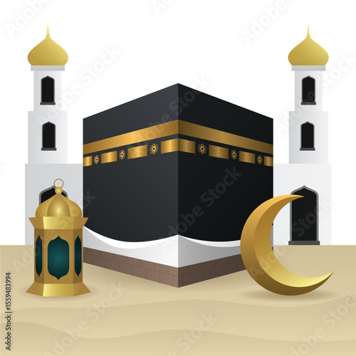 beautiful Kabaa icon vector