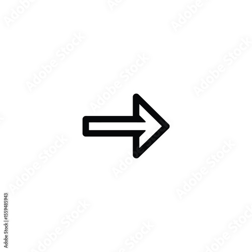 Simple Black Right Arrow With Transparent Background Illustration