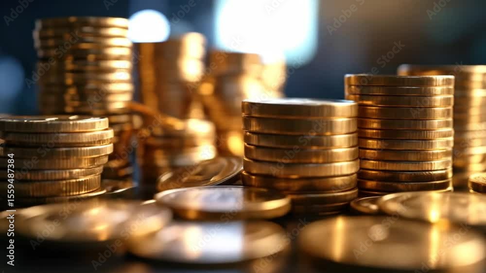 Golden Coins Stacked: A Symbol of Wealth, Investment, and Financial Success Golden Coins Stacked: A Symbol of Wealth, Investment, and Financial Success