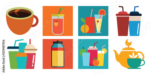Refreshing Drinks A Colorful Collection of Beverages