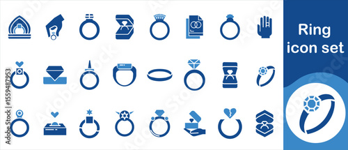 Ring icon set, beauty, gemstone, beautiful, golden, sapphire, jewelry, celebration, carat, background, ceremony, circle, bride, shop, crystal, gem, isolated and more
