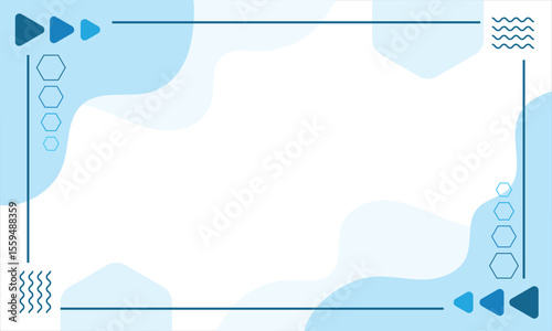 Abstract background with geometric elements, fluid shapes, and decorative borders. Suitable for presentations, invitations, or digital content templates