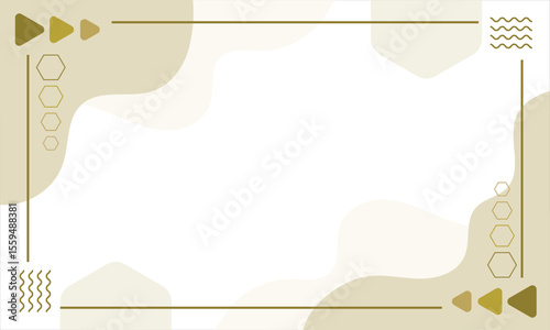 Abstract background with geometric elements, fluid shapes, and decorative borders. Suitable for presentations, invitations, or digital content templates
