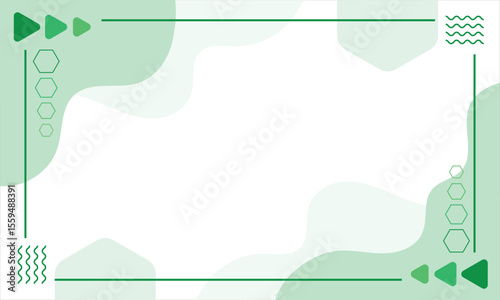 Abstract background with geometric elements, fluid shapes, and decorative borders. Suitable for presentations, invitations, or digital content templates