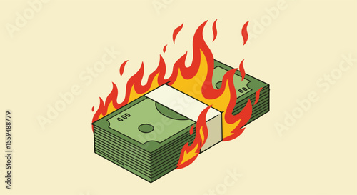  Burning Money Stack 