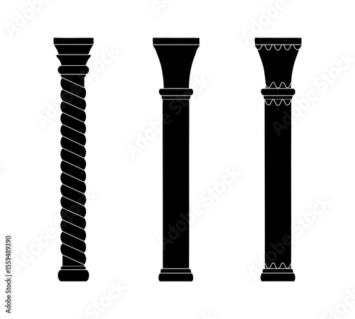 isolated antique column silhouette