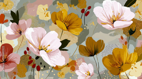 Luxury flower pattern background wallpaper