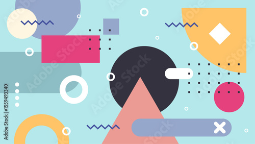 Abstract pastel geometric design, perfect for modern branding, backgrounds, or artistic projects needing a soft palette and geometric elements.