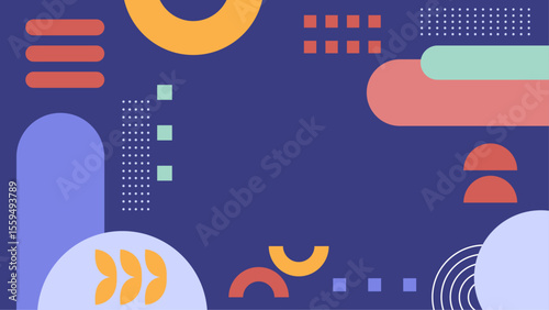 Abstract geometric shapes in a colorful design, perfect for backgrounds, prints, and graphic projects needing a modern aesthetic touch.