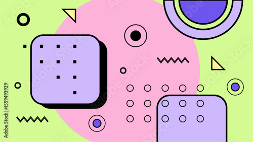 Pastel abstract art with geometric shapes and patterns. Suitable for backgrounds, banners, and modern design projects requiring a soft, artistic touch.