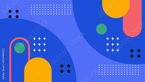 Abstract colorful design featuring shapes and patterns suitable for backgrounds, posters, flyers, print media, textiles, and digital designs.