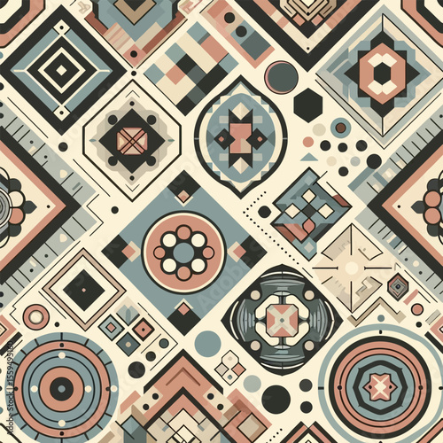 Abstract Geometric Seamless Pattern Modern Design for Textiles and Digital Art