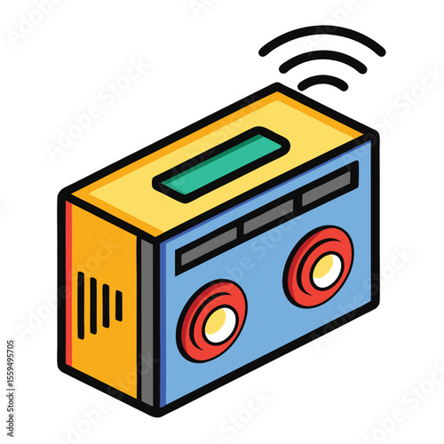 radio vector image on white background