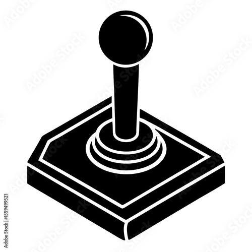 retro joystick isolated on white background