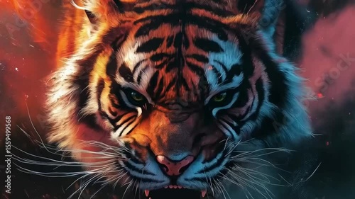 The tiger moved silently through the jungle, its powerful muscles rippling beneath its striped fur.
