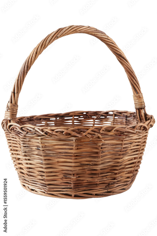 Fototapeta premium wicker basket isolated on white background