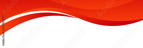 Abstract vector design featuring dynamic red and orange waves flowing across a white background, creating a bold, energetic, and modern visual layout.