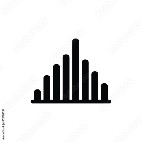 Abstract Silhouette Bars Ascending Heights with Transparent Background