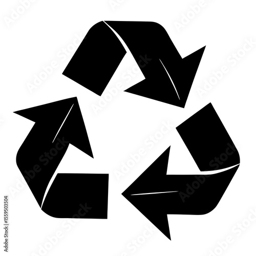 recycle symbol on black