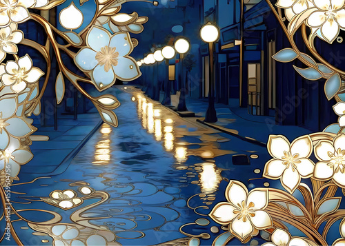 This collection showcases ten distinct artistic renderings of lotus flowers and blossoming motifs, each exhibiting a sophisticated blend of gold outlines, white petals, and varying shades of blue back