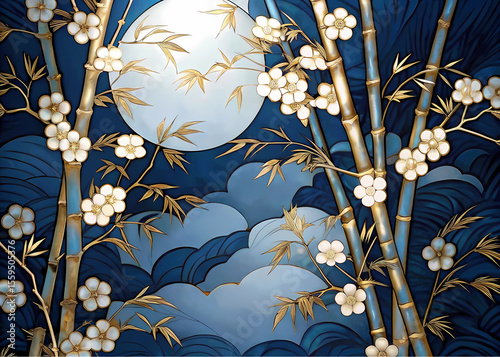 This collection showcases ten distinct artistic renderings of lotus flowers and blossoming motifs, each exhibiting a sophisticated blend of gold outlines, white petals, and varying shades of blue back