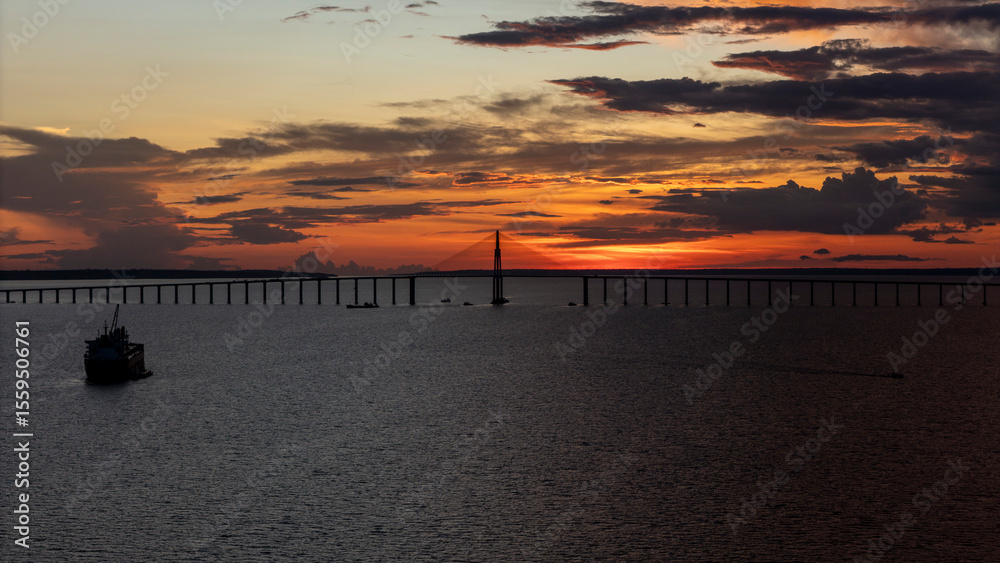 Fototapeta premium Sunset Rio Negro Amazon