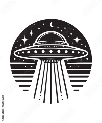 Ufo Alien Icon Vector Design on White Background.