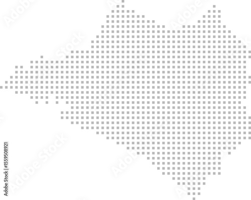 Colima, Mexico – square dot grid vector map (Web Mercator projection, PPT-compatible & fully editable)