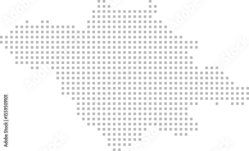 Tlaxcala, Mexico – square dot grid vector map (Web Mercator projection, PPT-compatible & fully editable)
