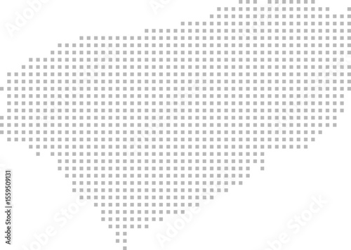 Yucatan, Mexico – square dot grid vector map (Web Mercator projection, PPT-compatible & fully editable)