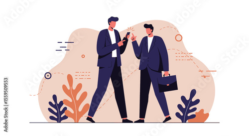 two men in suits talking to each other men