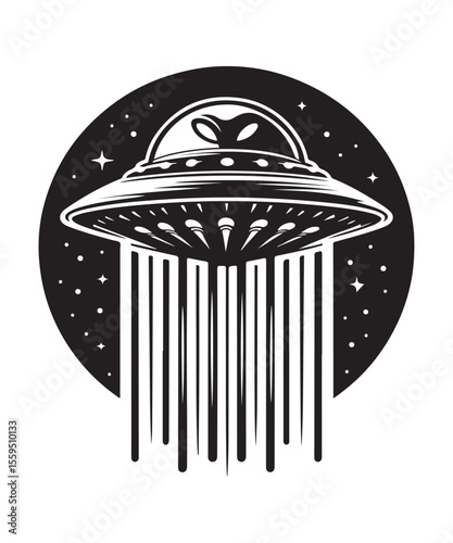 Ufo Alien Icon Vector Design on White Background.