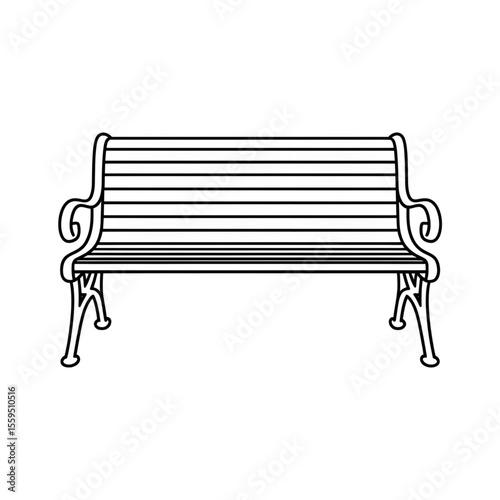 bench on a white background coloring page