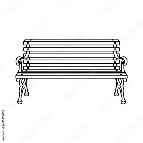 bench on a white background coloring page
