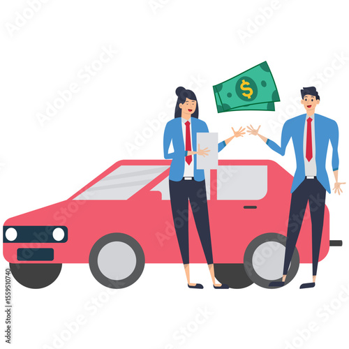 Karz Par Gari  Car Leasing Business Illustration