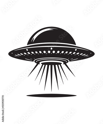 Ufo Alien Icon Vector Design on White Background.