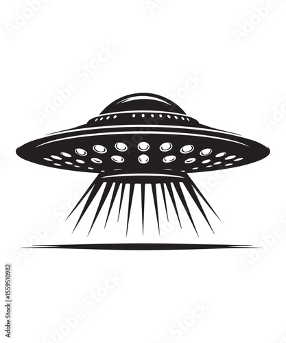 Ufo Alien Icon Vector Design on White Background.