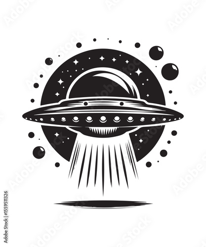 Ufo Alien Icon Vector Design on White Background.