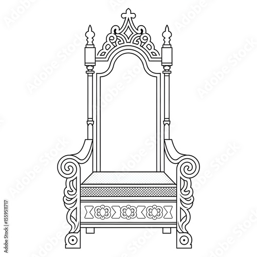 Throne illustration vector style coloring page