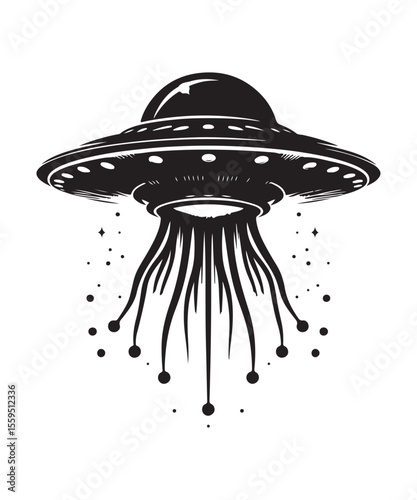 Ufo Alien Icon Vector Design on White Background.