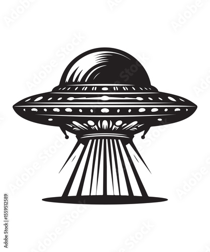 Ufo Alien Icon Vector Design on White Background.