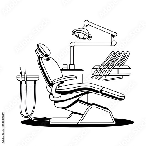 Dentist Chair illustration vector style coloring page