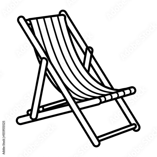 deck chair on white background coloring page