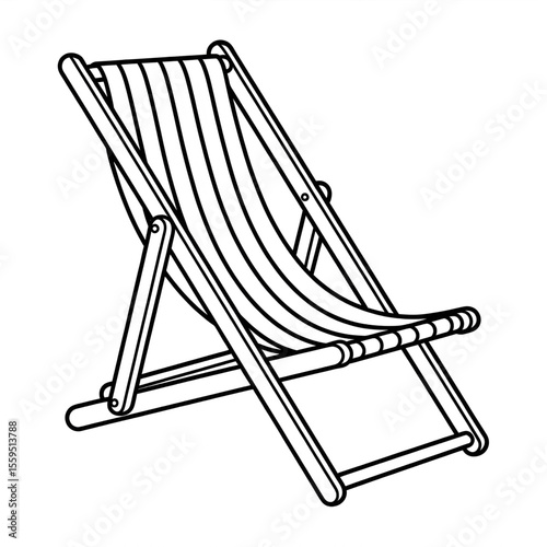 deck chair on white background coloring page 