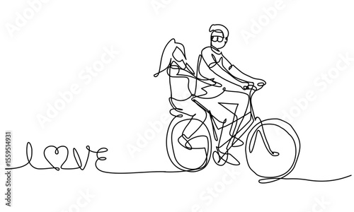 Library Boy and girl on bicycle 