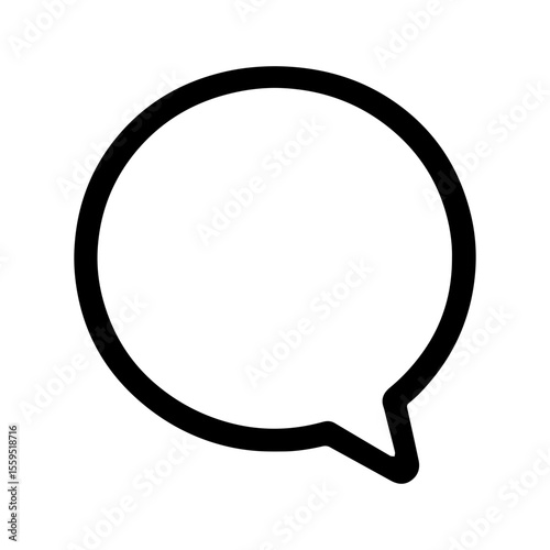 Conversation bubble icon with chat symbol on transparent background representing communication and messaging
