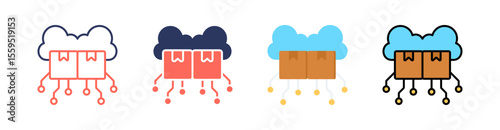 Digital Product Multi Style Icon Set Vector 