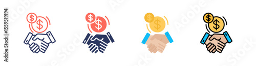 Acquisition Multi Style Icon Set Vector 