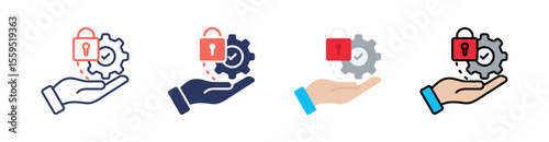 Execute Multi Style Icon Set Vector 