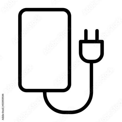 Phone charging station icon with multiple charging ports on transparent background representing device power supply and public charging facility
